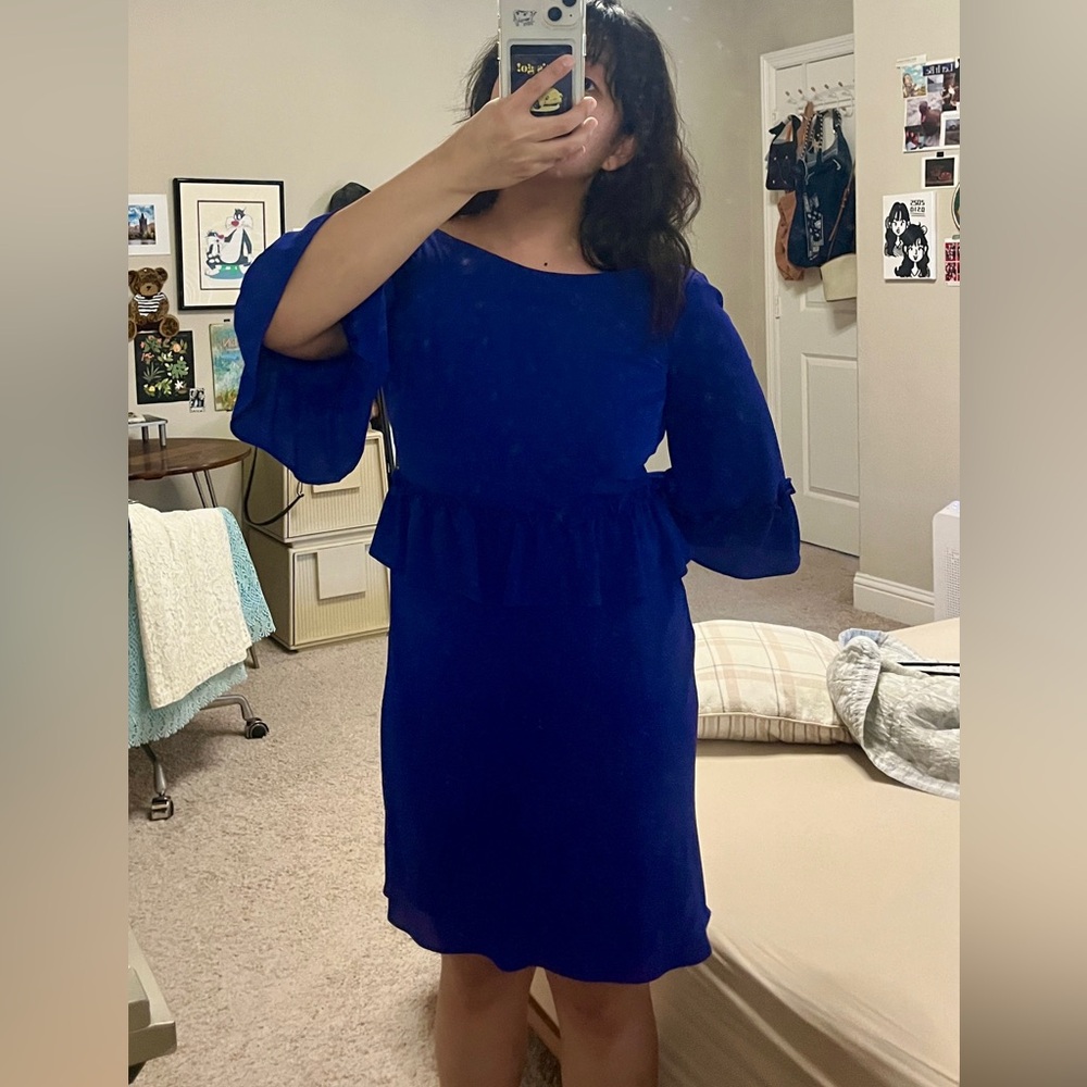 Lauren Ralph Lauren Cobalt Blue Long Sleeve Dress